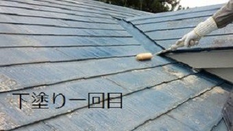 沼田市岡谷町M様邸大屋根下塗り