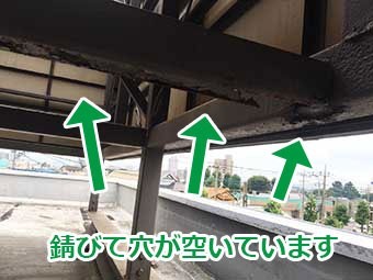 前橋市 屋上看板の鉄骨劣化