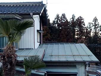 安中市松井田町 桟葺き屋根塗装