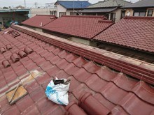 前橋市六供町S様 棟瓦の積み直し4段目 南蛮漆喰