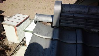 渋川市半田瓦屋根の漆喰破損部分①