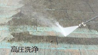 佐波郡玉村町で黒いコロニアル屋根の高圧洗浄作業