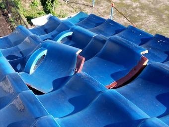 前橋市青柳町瓦の破損②