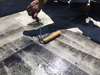 前橋市屋上防水 プライマー塗布