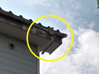 藤岡市上大塚町雨どい破損