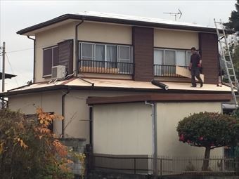 前橋市下大屋町U様下屋根張替中①