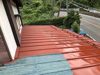 安中市松井田町 桟葺き屋根塗装