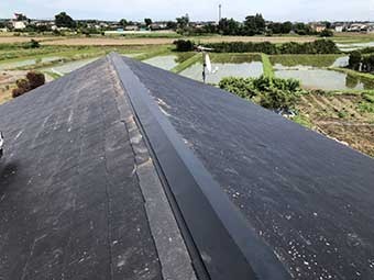 前橋市富士見町 棟板金取り付け後