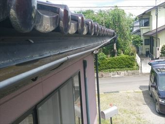 富岡市田篠町S様ゆがんだ雨樋