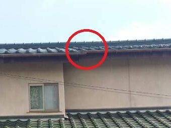 高崎市倉渕町雨どい割れている部分