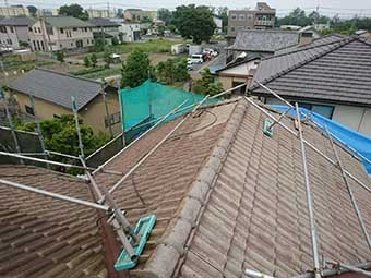 前橋市ぬで島町I様邸屋根高圧洗浄前後
