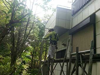 北軽井沢屋根塗装足場解体