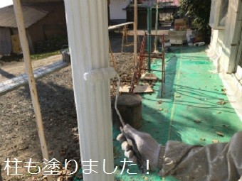 吾妻郡高山村T様邸柱塗り