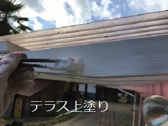 吾妻郡高山村T様邸テラス上塗り