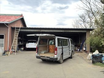 伊勢崎市市場町F様邸車庫兼物置塗装前