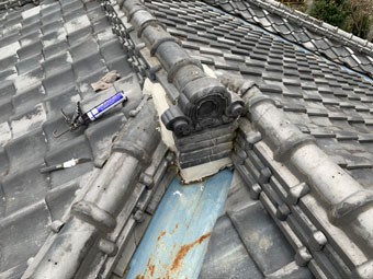 前橋市粕川町 鬼瓦補修