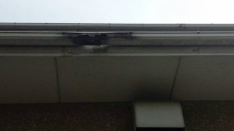 佐波郡玉村町白い出窓のあるお宅の雨樋