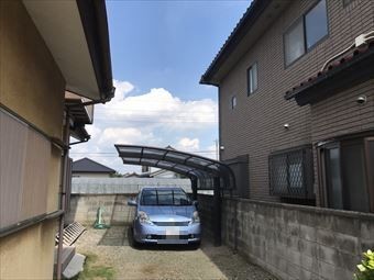 桐生市相生町I様邸カーポート外観