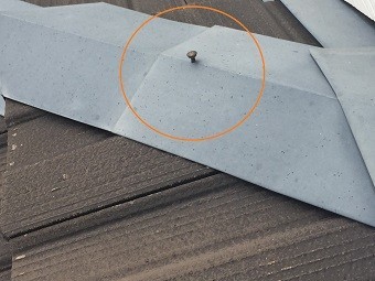 前橋市荒口町棟板金クギ浮き