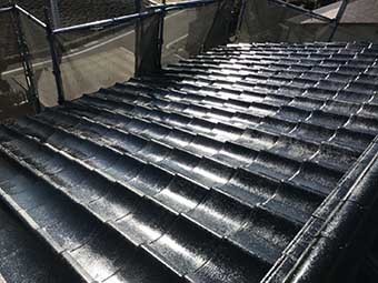 高崎市乗附町 セメント瓦塗装