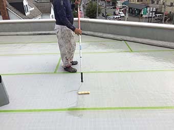 前橋市 屋上防水 プライマー塗布