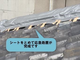 前橋市千代田町瓦シート掛完了