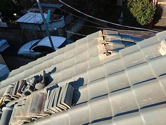 前橋市青柳町 棟瓦積み直し