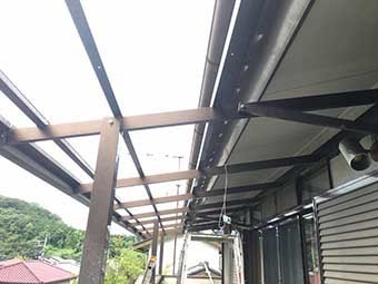 桐生市広沢町 ベランダテラス交換工事