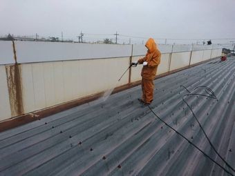 前橋市荒牧町B工場屋根洗浄