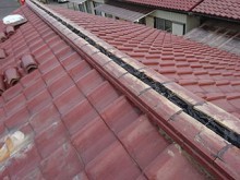 前橋市六供町S様 棟瓦の積み直し2段目 南蛮漆喰