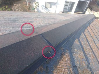 前橋市大胡町棟板金クギ浮き