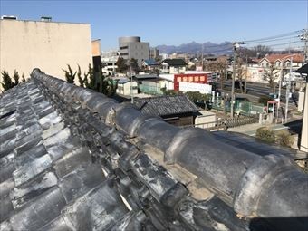 前橋市若宮町屋根瓦の棟工事前