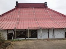 前橋市富士見町お寺屋根足場