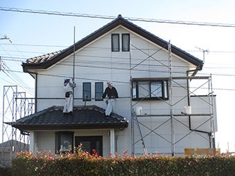前橋市箱田町T様足場組立中