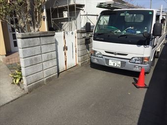 藤岡市中栗須F様邸足場搬入