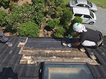 高崎市中里町M様 屋根防水シート張り