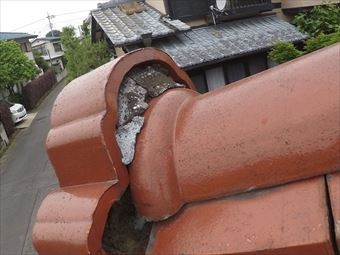 前橋市荒牧町屋根漆喰調査劣化確認