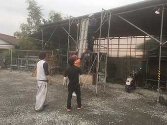 街の屋根やさん前橋店 足場組み立て練習