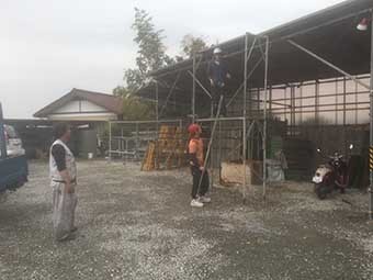 街の屋根やさん前橋店 足場組み立て練習