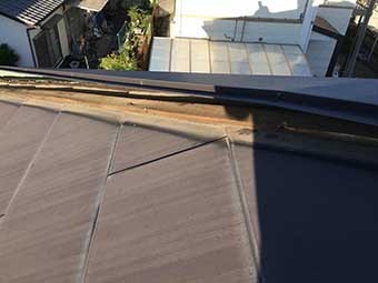 前橋市箱田町 棟板金はがれ 風害