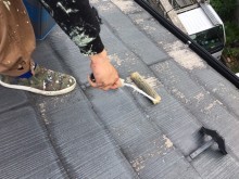 前橋市石倉町屋根下塗り2回目