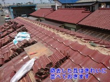 前橋市六供町S様 棟瓦の積み直し既存の撤去