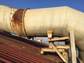 高崎市倉賀野町T工場様邸接続部ダクト支える架台