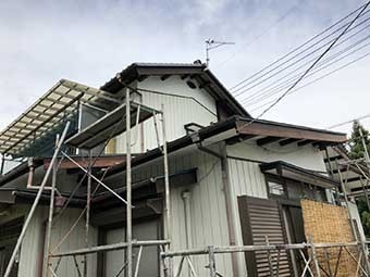 安中市松井田町 桟葺き屋根塗装