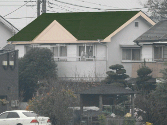 前橋市カラーシミュレーション屋根グリーン