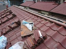 前橋市六供町S様 棟瓦の積み直し のし瓦