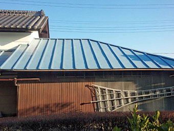 群馬 トタン屋根塗装工事 現場調査