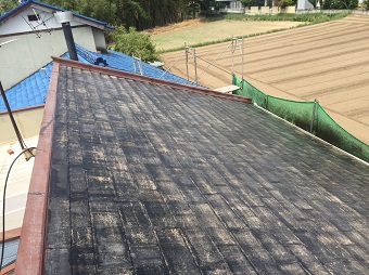 前橋市富士見町でコロニアル屋根の洗浄後