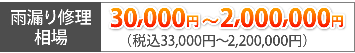 雨漏り修理相場